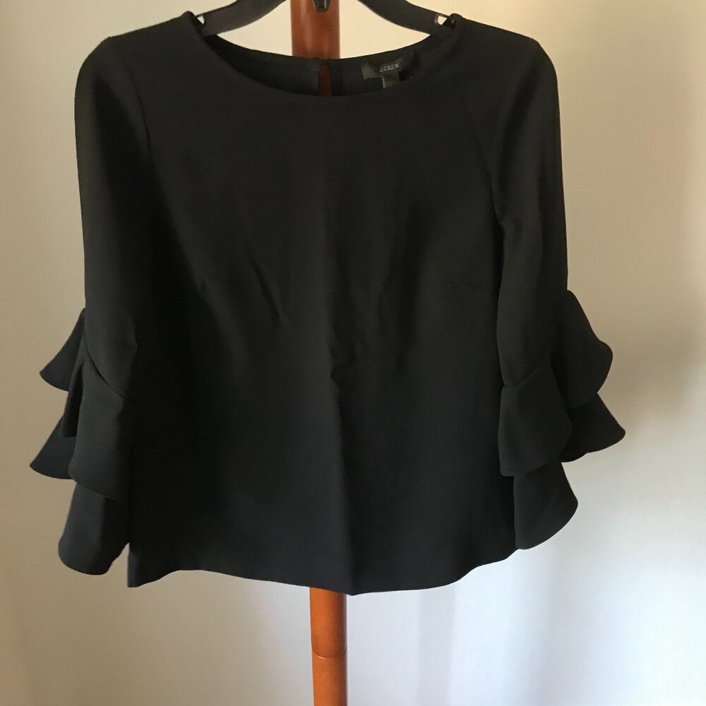 Jcrew Ruffle Sleeve Top